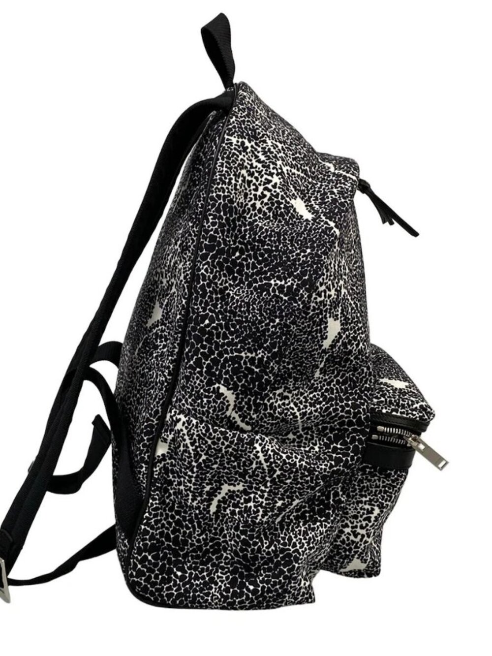 SAINT LAURENT PARIS Classic Hunter Backpack 326865 Black White Nylon Backpack - Picture 4 of 15